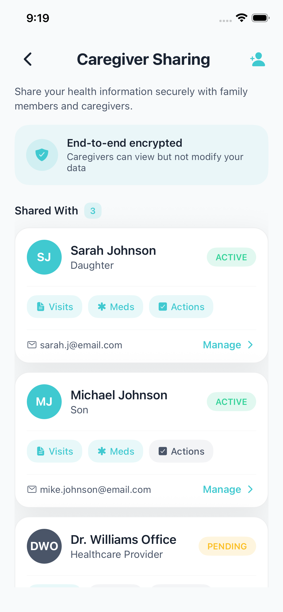 Care Circle Sharing